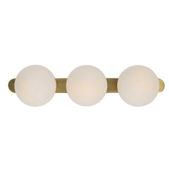 Droplet Brass/White Mid-Century 3 Light Sconce - Ornate Home