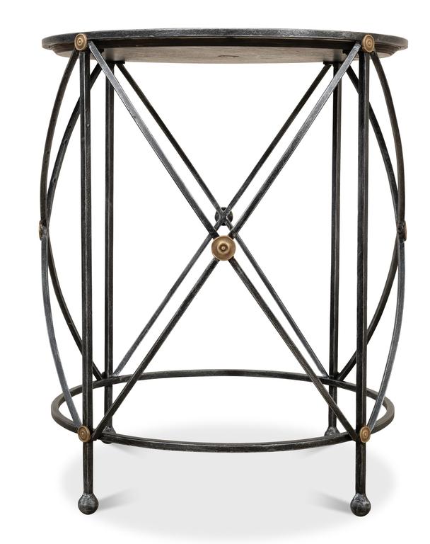 Drum & Fife Grey Lamp Table Marble - Ornate Home