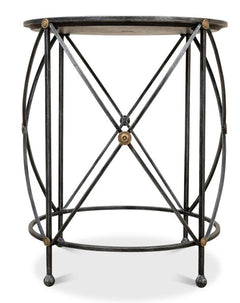 Drum & Fife Grey Lamp Table Marble - Ornate Home