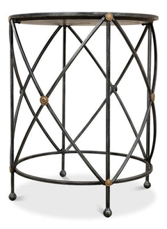 Drum & Fife Grey Lamp Table Marble - Ornate Home