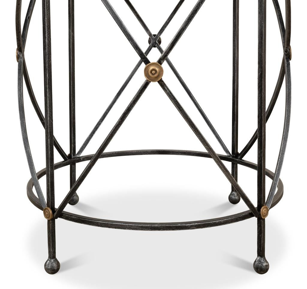 Drum & Fife Grey Lamp Table Marble - Ornate Home