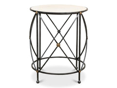 Drum & Fife Grey Lamp Table Marble - Ornate Home