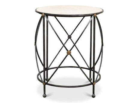 Drum & Fife Grey Lamp Table Marble - Ornate Home