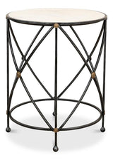 Drum & Fife Grey Lamp Table Marble - Ornate Home