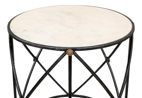 Drum & Fife Grey Lamp Table Marble - Ornate Home
