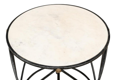 Drum & Fife Grey Lamp Table Marble - Ornate Home