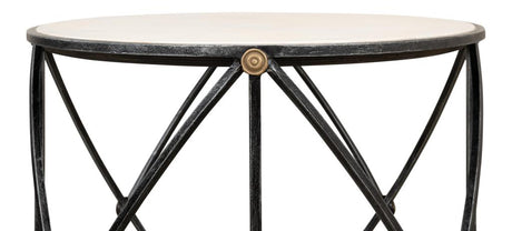 Drum & Fife Grey Lamp Table Marble - Ornate Home