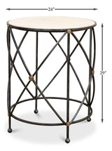 Drum & Fife Grey Lamp Table Marble - Ornate Home