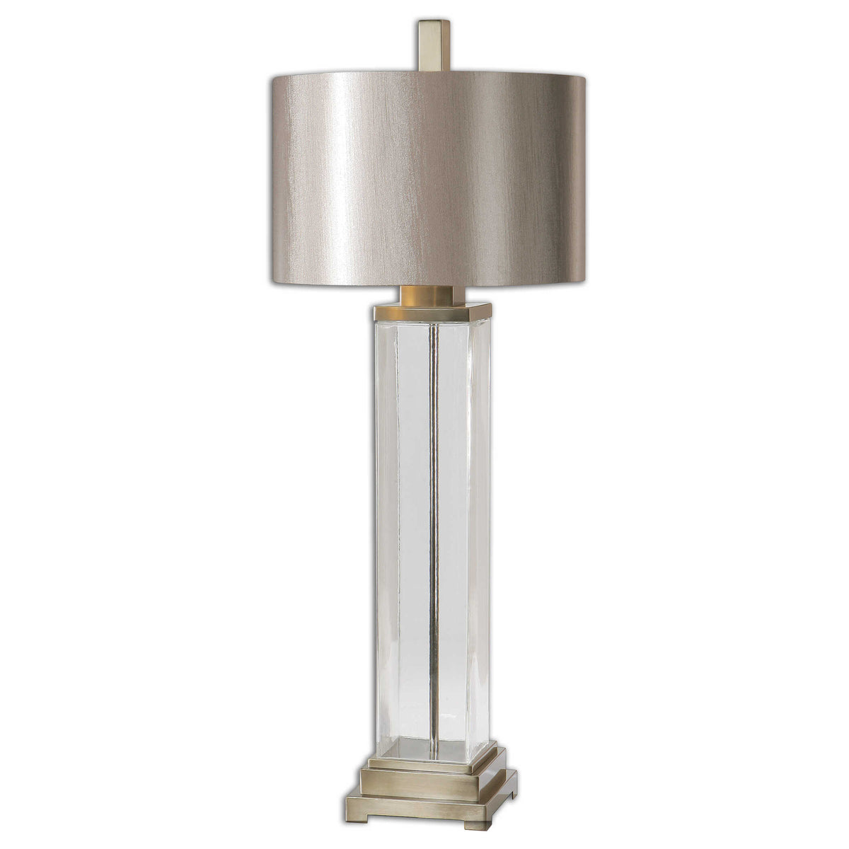 Drustan Bronze/Silver Clear Glass Table Lamp - Ornate Home