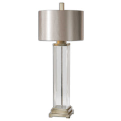 Drustan Bronze/Silver Clear Glass Table Lamp - Ornate Home