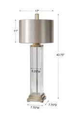 Drustan Bronze/Silver Clear Glass Table Lamp - Ornate Home