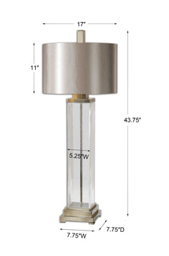 Drustan Bronze/Silver Clear Glass Table Lamp - Ornate Home