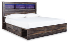 Drystan Brown/Multi King Panel Storage Bed, Dresser, Mirror and Nightstand - Ornate Home