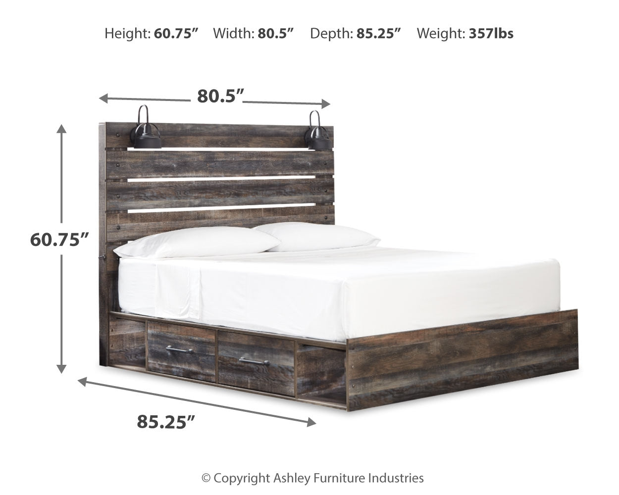 Drystan King Panel Storage Bedroom Set with 2 Nightstands (Online Special Price) - Ornate Home