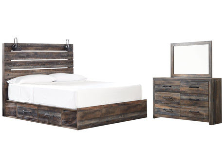 Drystan King Storage Bedroom Set with Dresser and Mirror - Ornate Home