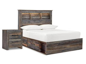 Drystan Multi Full Bookcase Bedroom Set with 2 Sided Storage and Nightstand (Online Special Price) - Ornate Home