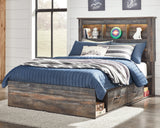 Drystan Multi Full Bookcase Bedroom Set with 2 Sided Storage and Nightstand (Online Special Price) - Ornate Home