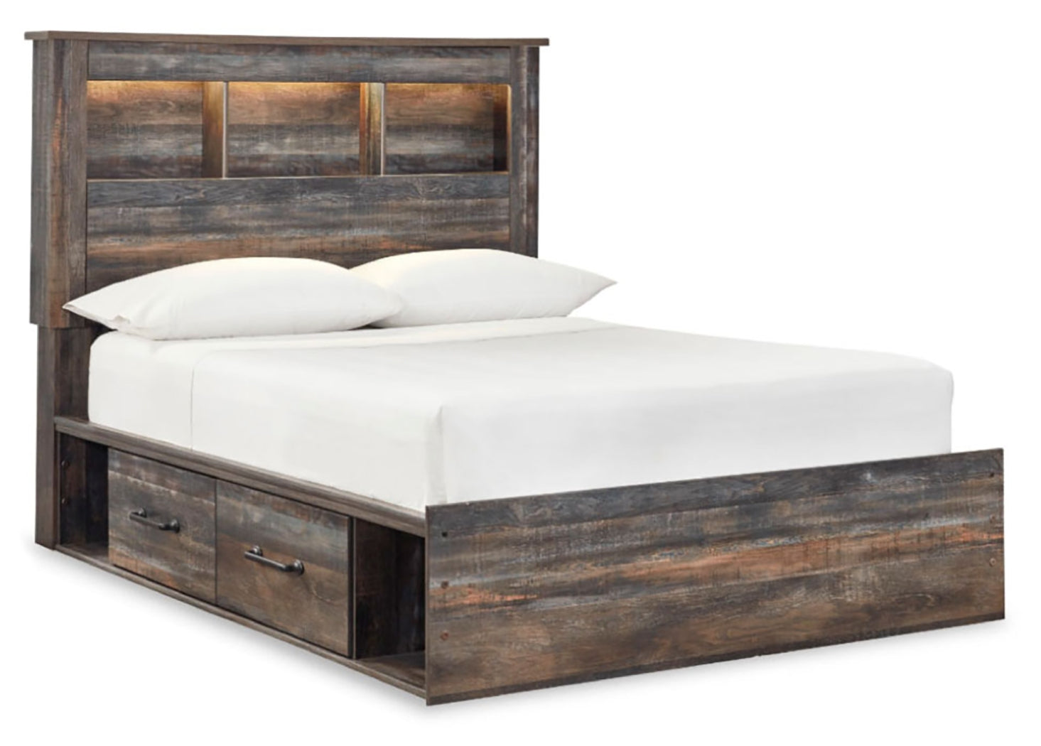 Drystan Multi Full Bookcase Bedroom Set with Dresser, Mirror, Chest and Nightstand - Ornate Home