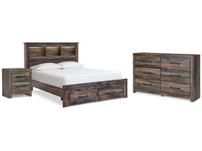 Drystan Multi Full Bookcase Bedroom Set with Dresser and Nightstand - Ornate Home
