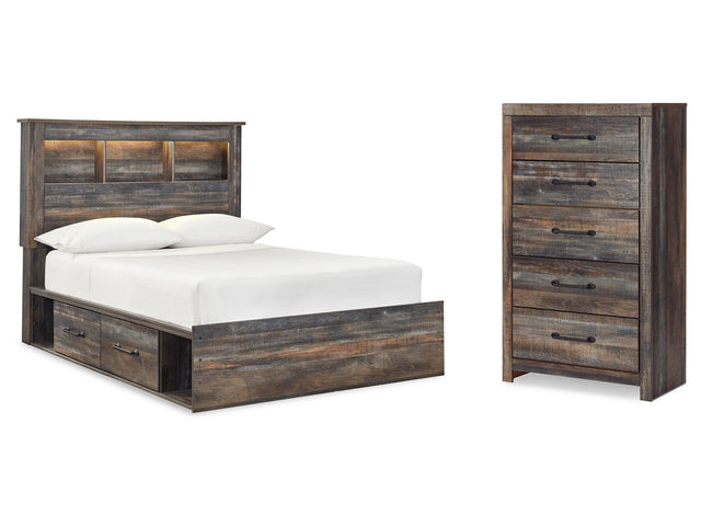 Drystan Multi Full Bookcase Storage Bed & Chest (Online Special Price) - Ornate Home
