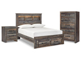 Drystan Multi Full Bookcase Storage Bed, Chest and Nightstand - Ornate Home