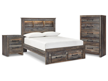 Drystan Multi Full Bookcase Storage Bed, Chest and Nightstand - Ornate Home