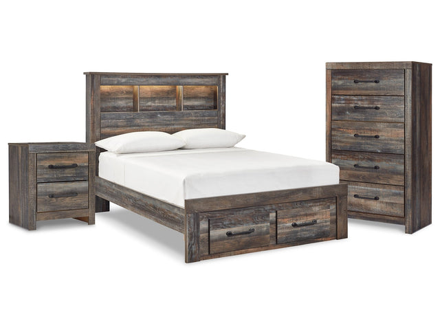 Drystan Multi Full Bookcase Storage Bed, Chest and Nightstand - Ornate Home