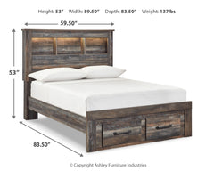 Drystan Multi Full Bookcase Storage Bed, Chest and Nightstand - Ornate Home