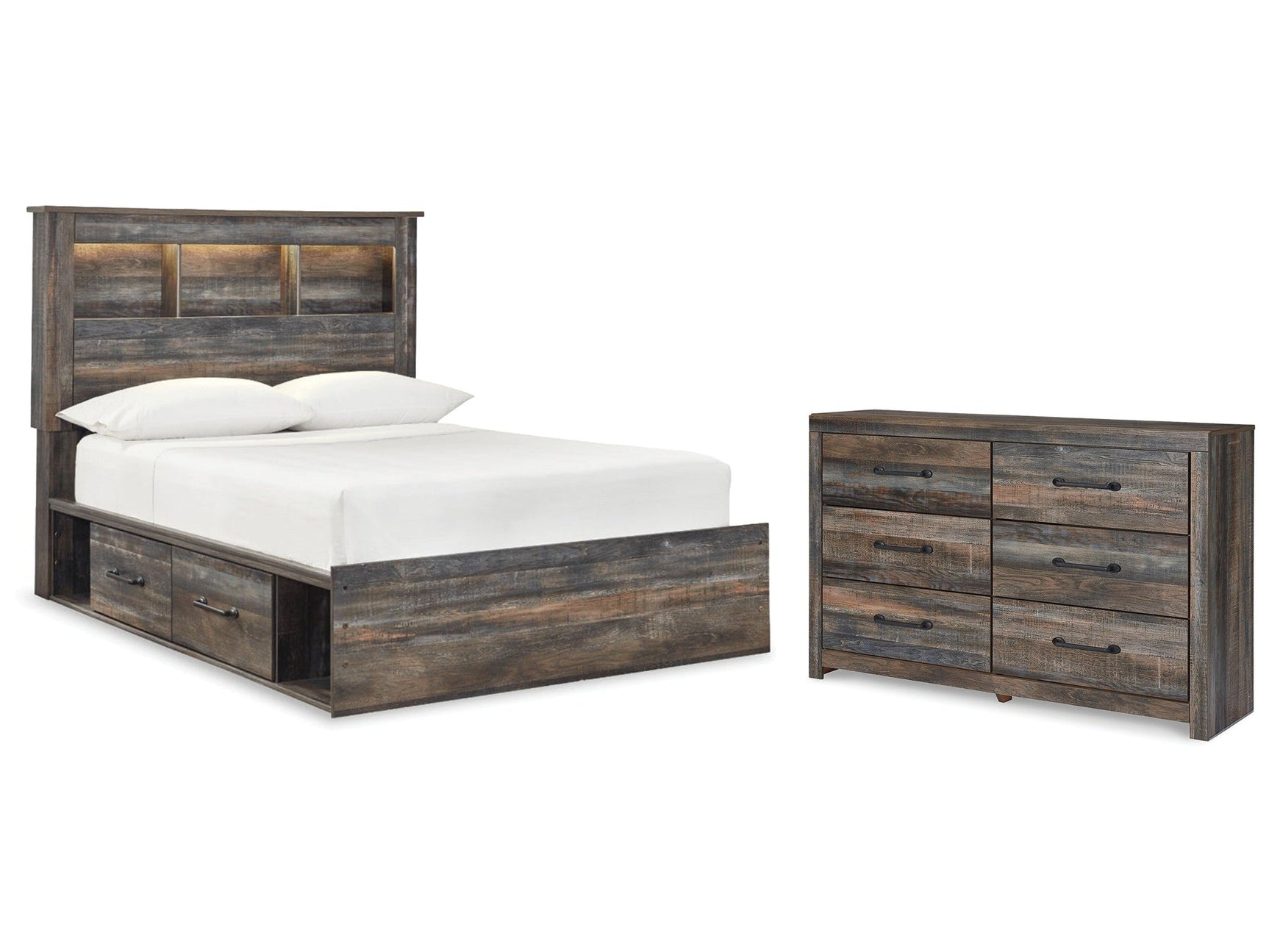Drystan Multi Full Bookcase Storage Bed & Dresser (Online Special Price) - Ornate Home