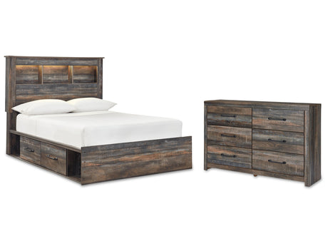 Drystan Multi Full Bookcase Storage Bedroom Set with Dresser - Ornate Home