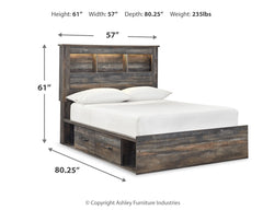 Drystan Multi Full Bookcase Storage Bedroom Set with Dresser and Nightstand - Ornate Home