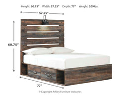 Drystan Multi Full Panel Bedroom Set with 2 Nightstands - Ornate Home