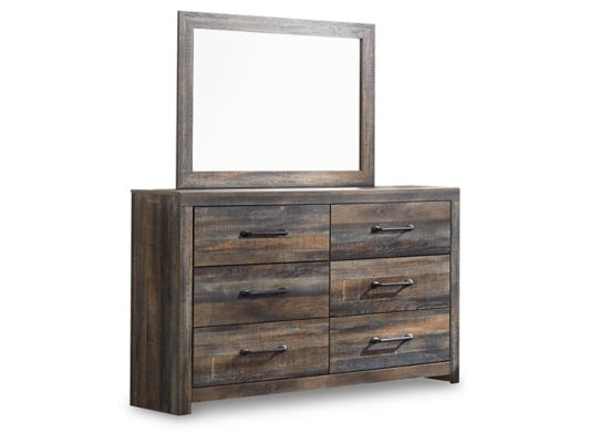 Drystan Multi Full Panel Bookcase Bedroom Set with with Storage, Dresser and Mirror - Ornate Home