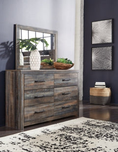 Drystan Multi Full Panel Bookcase Bedroom Set with with Storage, Dresser and Mirror - Ornate Home