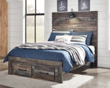 Drystan Multi Full Panel Storage Bedroom Set with Dresser, Mirror and Nightstand - Ornate Home