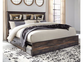 Drystan Multi King Bookcase Bed with 2 Storage Drawers - Ornate Home