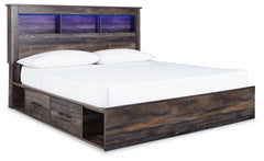 Drystan Multi King Bookcase Bed with 2 Storage Drawers - Ornate Home