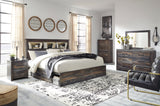 Drystan Multi King Bookcase Bed with 2 Storage Drawers - Ornate Home