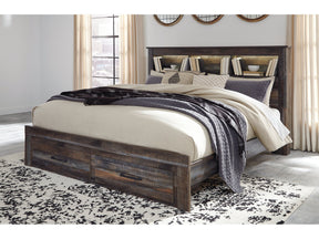Drystan Multi King Bookcase Bed with Footboard 2 Storage Drawers - Ornate Home