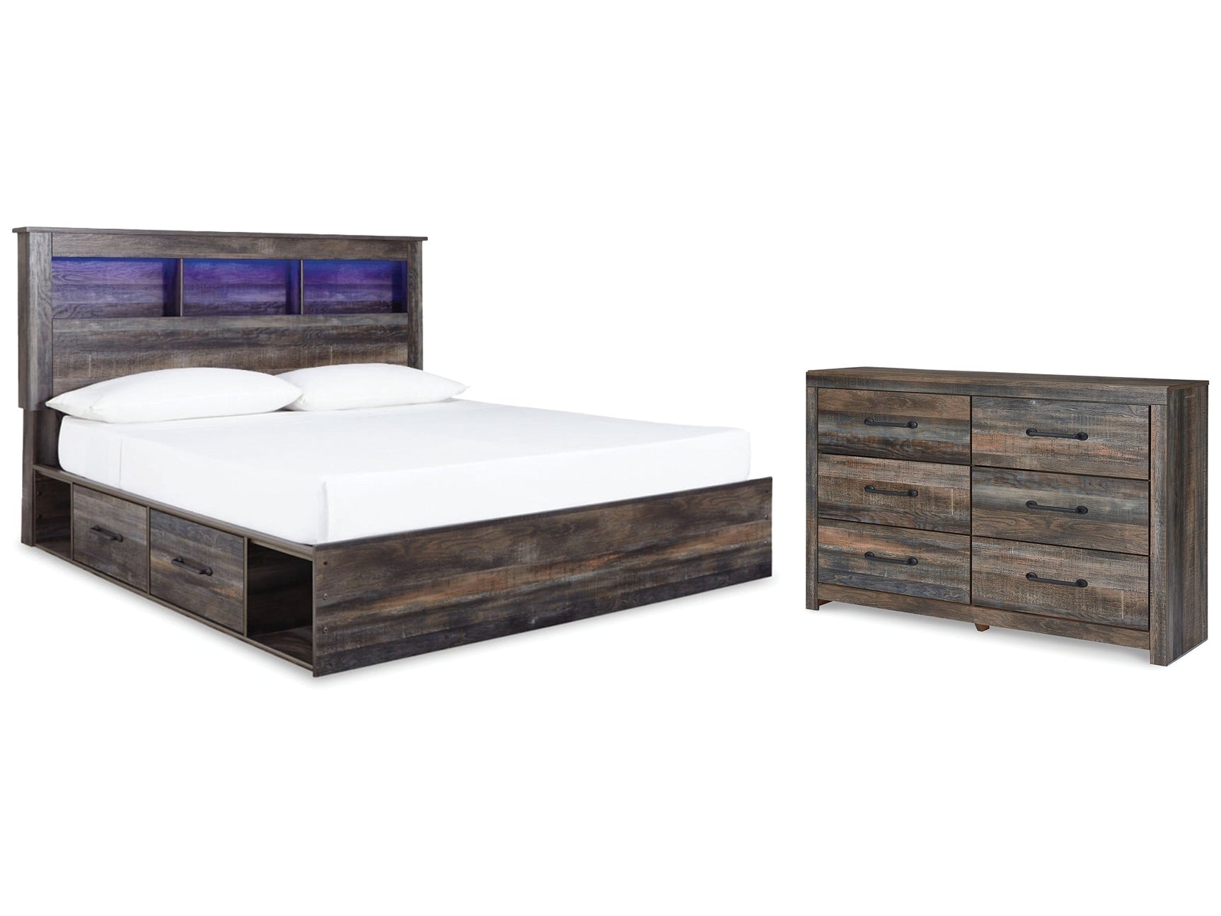 Drystan Multi King Bookcase Storage Bed & Dresser - Ornate Home