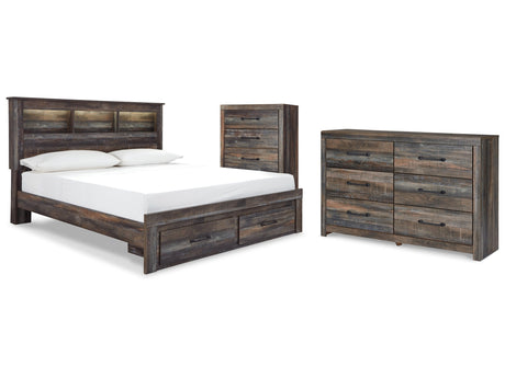Drystan Multi King Bookcase Storage Bed, Dresser and Chest - Ornate Home