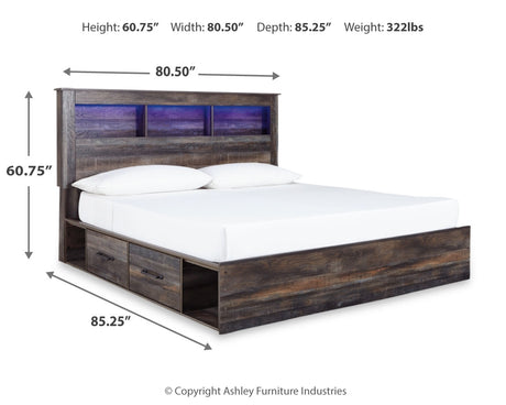 Drystan Multi King Bookcase Storage Bed, Dresser and Nightstand - Ornate Home