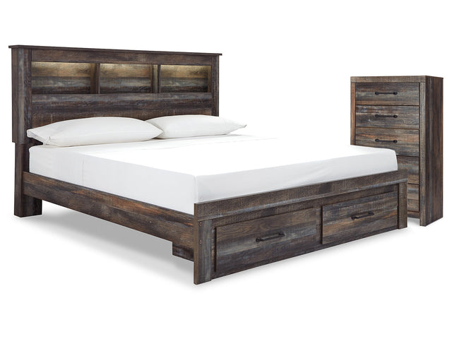 Drystan Multi King Bookcase Storage Bedroom Set with Chest - Ornate Home