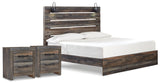 Drystan Multi King Panel Bed & 2 Nightstands - Ornate Home