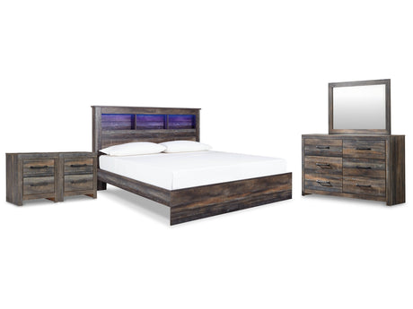Drystan Multi King Panel Bed, Dresser, Mirror and 2 Nightstands - Ornate Home