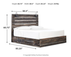 Drystan Multi King Panel Bedroom Set with Storage, Dresser, Mirror, Chest and 2 Nightstands - Ornate Home