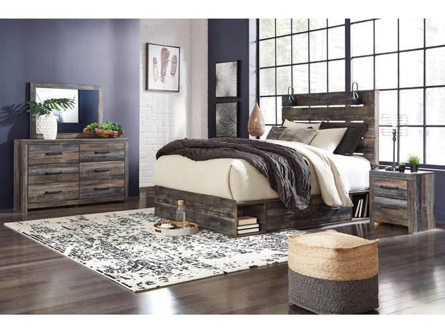 Drystan Multi King Panel Bedroom Set with Storage, Dresser, Mirror and Nightstand - Ornate Home
