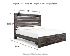 Drystan Multi King Panel Storage Bedroom Set with Dresser, Mirror and Nightstand - Ornate Home