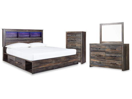 Drystan Multi King Storage Bed, Dresser, Mirror and Chest - Ornate Home