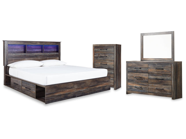Drystan Multi King Storage Bed, Dresser, Mirror and Chest - Ornate Home